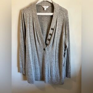 Market & Spruce Heathered Gray Sweater